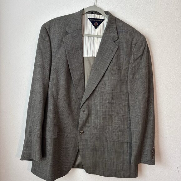 VTG Tommy Hilfiger Mcraes Blazer Mens Sports Coat Suit Jacket 46L Union Made USA - Picture 1 of 14